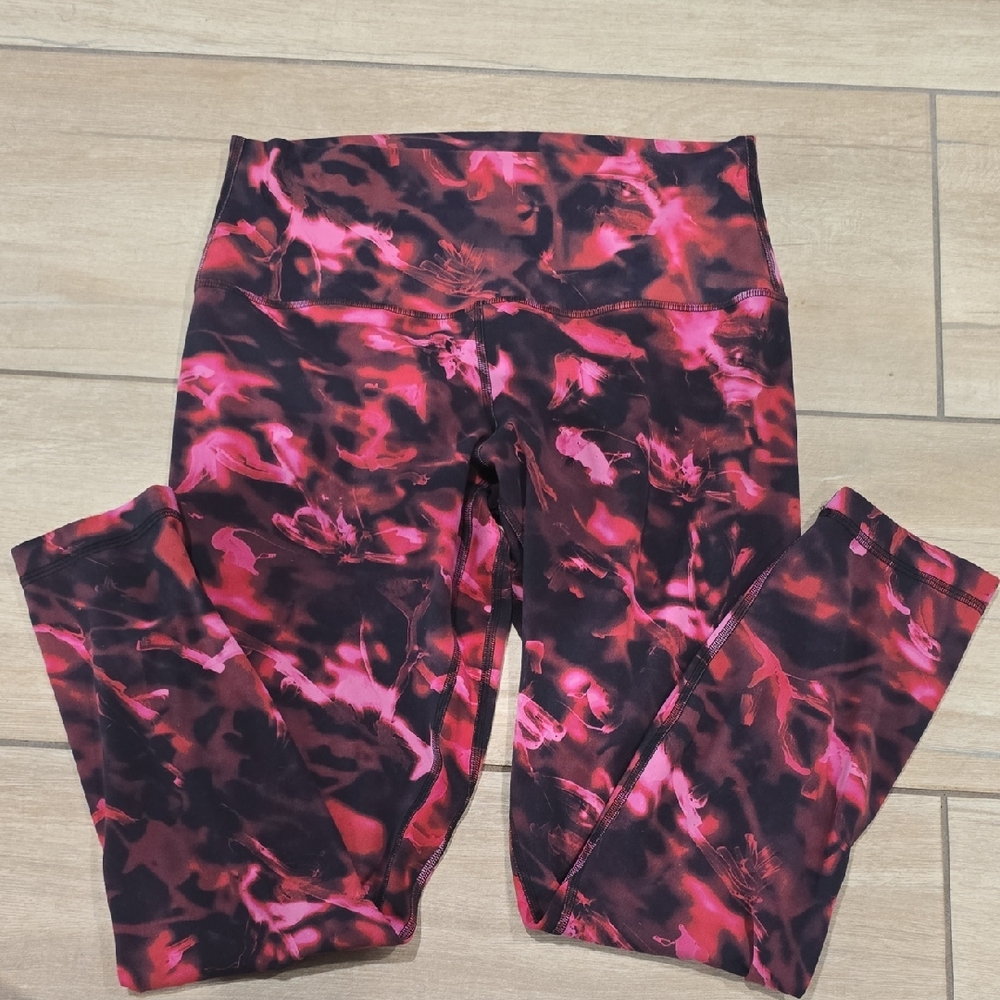 Lululemon Athletica Pink and Black Patterned Leggings
